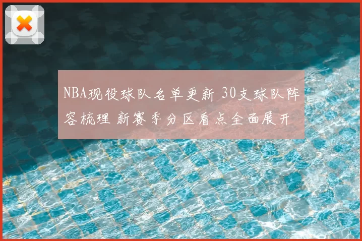 NBA现役球队名单更新 30支球队阵容梳理 新赛季分区看点全面展开